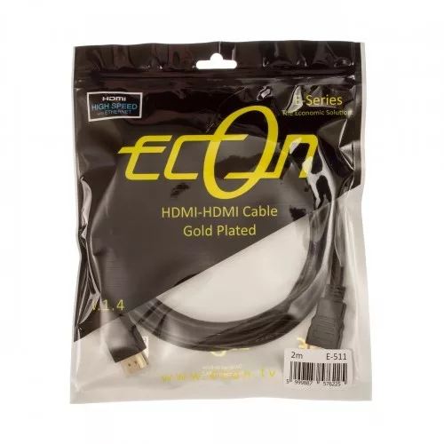Econ HDMI kábel 2m aranyozott 1.4 Ethernet (E-511)