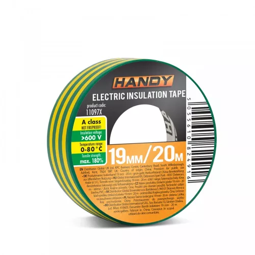 Handy szigetelőszalag 19mm/20m sárga/zöld (11097X)