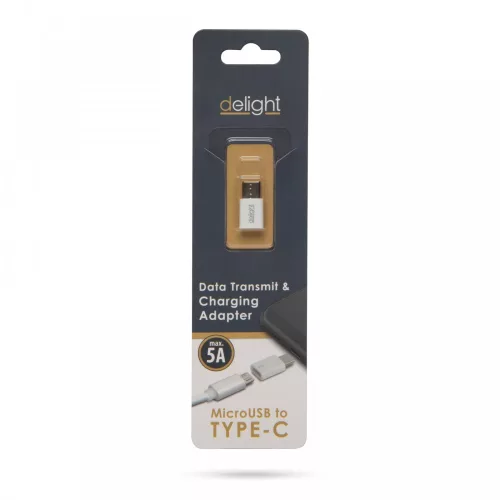 Delight Micro USB anya - USB-C apa adapter (55448C)