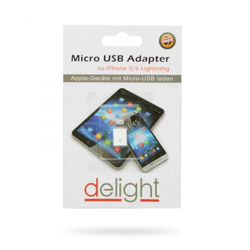Delight micro USB anya - Apple Lightning apa adapter (55448)