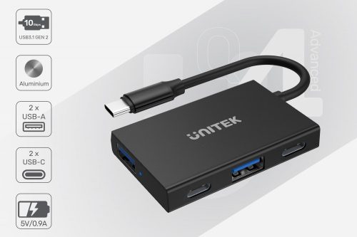Unitek Prémium HUB USB C 10 Gbps 2x USB-A 2x USB C (H1302A)