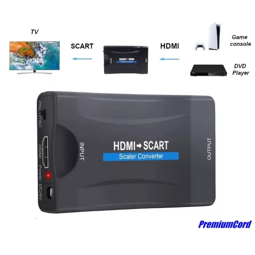 PremiumCord HDMI to SCART átalakító konverter (KHSCART03)