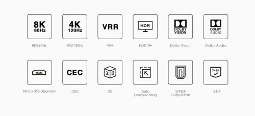 PremiumCord 4 Portos HDMI elosztó splitter 8K 60Hz (KHSPLIT4F)