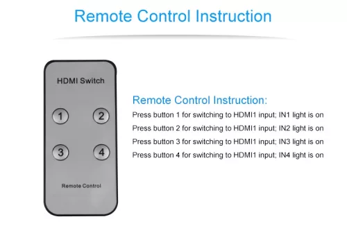 Premiumcord 4 portos 4K 60Hz HDMI switch (KHSWIT41F)