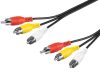 PremiumCord 3db RCA - 3db RCA kompozit video kábel 10m (KJACKCMM3-10)