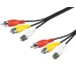   PremiumCord 3db RCA - 3db RCA kompozit video kábel 10m (KJACKCMM3-10)
