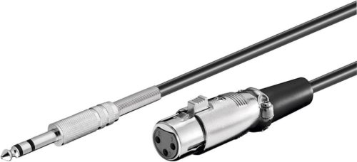 PremiumCord XLR aljzat - 6.35 Jack mono dugó 6m (KJACKXLR01)