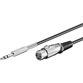   PremiumCord XLR aljzat - 6.35 Jack mono dugó 6m (KJACKXLR01)