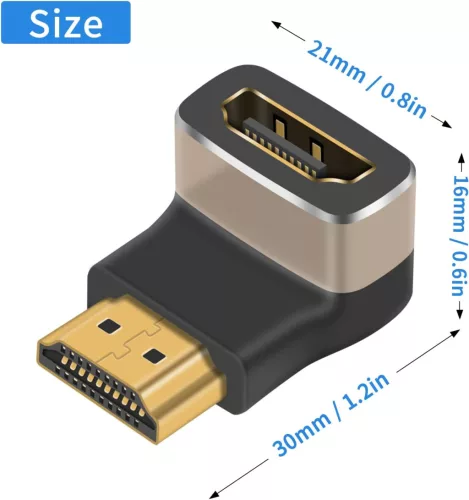 Premiumcord HDMI 90 fokos fordító 8K 60Hz adapter (KPHDMA-39)