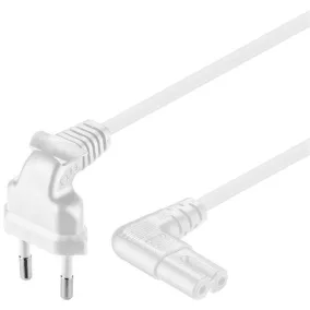   PremiumCord euro C7 hajlított tápkábel 0.7m fehér (KPSPM07-90W)