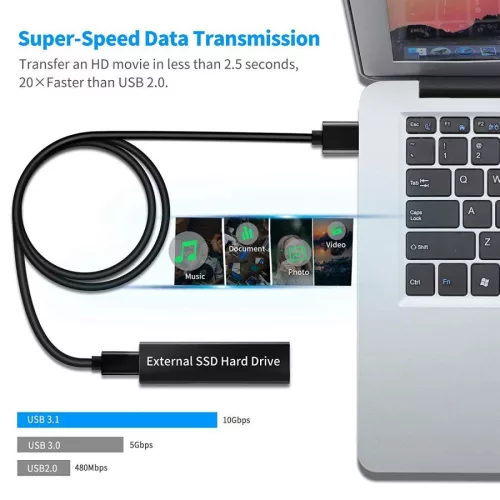 PremiumCord USB C - USB 3.2 Gen 2 60W 10Gbit/s kábel 0.5m (KU31CK05BK)
