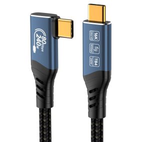 PremiumCord USB4 240W 16K 60Hz 80Gbps 90 fokos kábel 0.8m (KU4CB08)