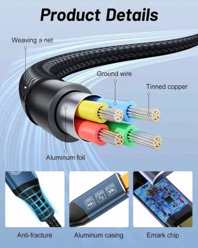 PremiumCord USB4 240W 16K 60Hz 80Gbps 90 fokos kábel 1m (KU4CB10)