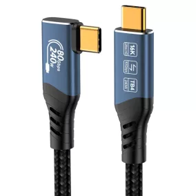 PremiumCord USB4 240W 16K 60Hz 80Gbps 90 fokos kábel 1.5m (KU4CB15)