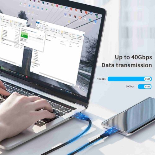 PremiumCord USB4 3x2 Thunderbolt 3 kábel 100W 8K 60Hz 0.8m (KU4CR08)