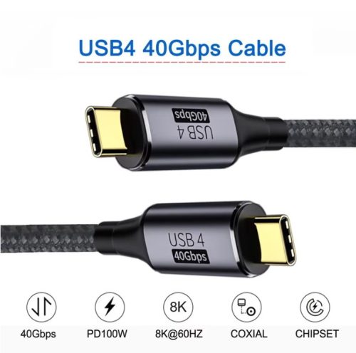 PremiumCord USB4 3x2 Thunderbolt 3 kábel 100W 8K 60Hz 1.2m (KU4CR12)