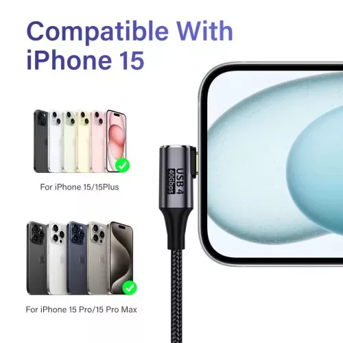 PremiumCord USB4 Thunderbolt 3 90 kábel 100W 8K 60Hz 0.8m (KU4CU08)