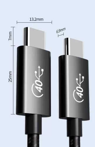 PremiumCord USB4 Thunderbolt 3 kábel 100W 8K 60Hz 1.2m (KU4CX12BK)