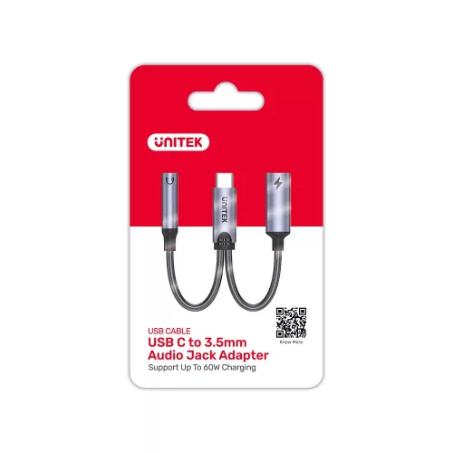 Unitek USB C - 1 x USB C + 1 x 3.5 jack audio adapter (M205A)