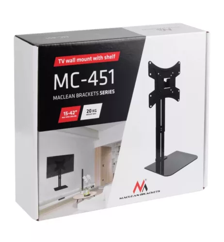 Maclean dönthető fali TV tartó polccal 15-42'' VESA 200x200 (MC-451)
