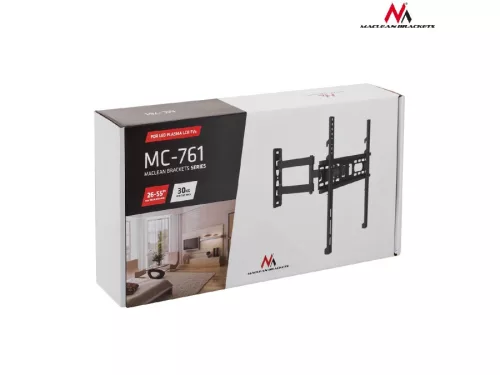 Maclean egykarú fali TV tartó állvány 26-55" VESA 400x400 (MC-761)