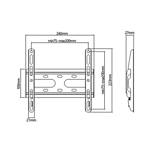 Maclean fix fali TV tartó konzol 23-42" VESA 200x200 (MC-937)