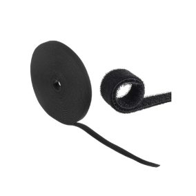   Maclean kétoldalas vágható tépőzáras kábelkötegelő, 15.3m x 20mm fekete (MCTV-542)