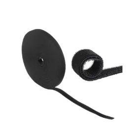   Maclean kétoldalas vágható tépőzáras kábelkötegelő, 15.3m x 20mm fekete (MCTV-542)