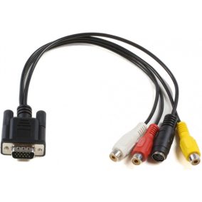 MicroConnect VGA to S-video 3x RCA 0,3m átalakító