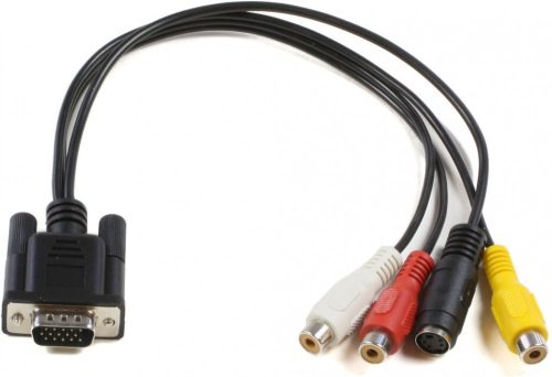 MicroConnect VGA to S-video 3x RCA 0,3m átalakító