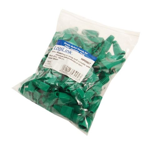 Logilink RJ45 UTP törésgátló, 100db, zöld (MP0007)