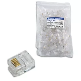 Logilink RJ12 telefon csatlakozó dugó, 100db (MP0019)