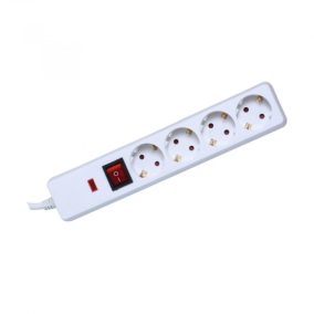   Somogyi 4 utas túlfeszültség védett hálózati elosztó kapcsolóval 1.5m (NVT 04K/WH)