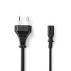 Nedis Európai dugó - IEC-320-C7 tápkábel 2m fekete (CEGL11040BK20)