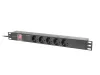Lanberg rack-be szerelhető hálózati elosztó 5 utas 2m (PDU-05F-0200-BK)