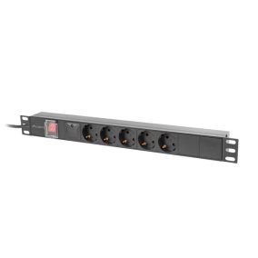   Lanberg rack-be szerelhető hálózati elosztó 5 utas 2m (PDU-05F-0200-BK)