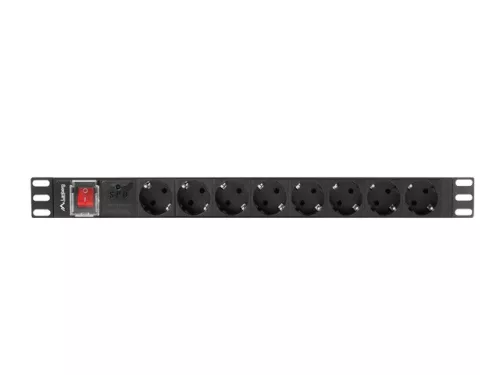 Lanberg rack-be szerelhető hálózati elosztó 7 utas 2m (PDU-07F-0200-BK)