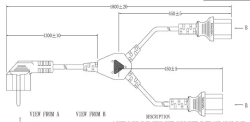 MicroConnect Y hálózati PC tápkábel 2X C13 1.8m (PE011318)