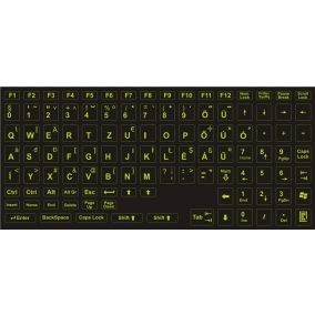   Világító magyar nyelvű billentyűzet matrica (Világos zöld)