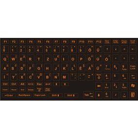 Világító magyar nyelvű billentyűzet matrica (Narancs)