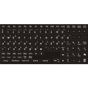   Világító magyar nyelvű billentyűzet matrica Fehér (Stickers_HU_white)