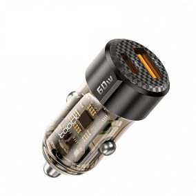   Toocki USB C + USB A autós töltő 60W átlátszó adapter (TCC60-LL01)