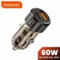  Toocki USB C + USB A autós töltő 60W átlátszó adapter (TCC60-LL01)