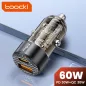   Toocki USB C + USB A autós töltő 60W átlátszó adapter (TCC60-LL01)