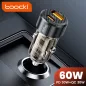   Toocki USB C + USB A autós töltő 60W átlátszó adapter (TCC60-LL01)