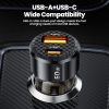 Toocki USB C + USB A autós töltő 60W átlátszó adapter (TCC60-LL01)