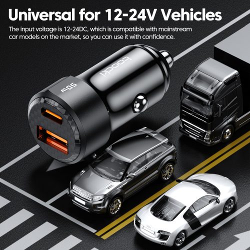 Toocki USB C + USB A autós töltő 50W adapter (TCCAC-LL01)