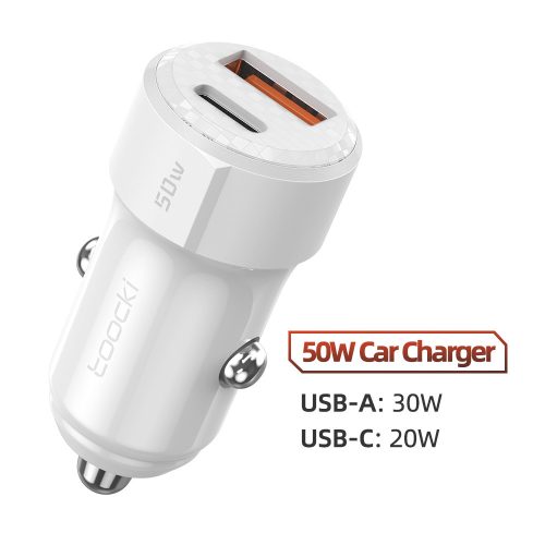 Toocki USB C + USB A autós töltő 50W adapter (TCCAC-LL02)