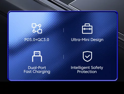 Toocki USB-C + USB A autós töltő 50W adapter (TCCAC-LL02)