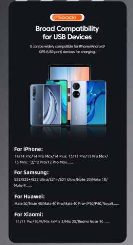 Toocki USB C + USB A autós töltő 50W adapter (TCCAC-LL02)